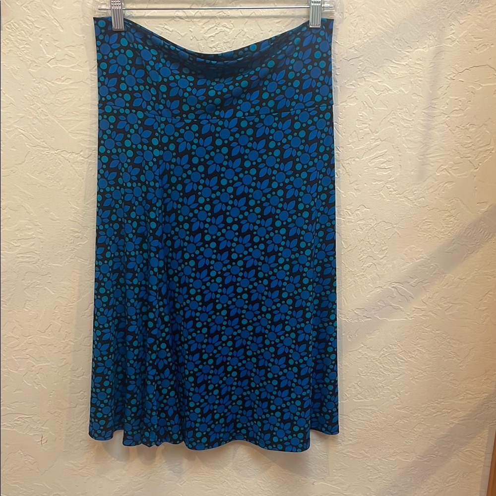 LuLaRoe Blue Midi Pencil Skirt Casual Resort Wear
